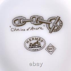 Hermes Paris Demitasse Cup Saucer Chaine d'Ancre Platinum 4 Sets Tableware