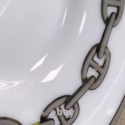 Hermes Paris Demitasse Cup Saucer Chaine d'Ancre Platinum 4 Sets Tableware