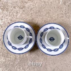 Hermes Paris Demitasse Cup & Saucer Chaine d'Ancre Porcelain Tableware 2 Sets