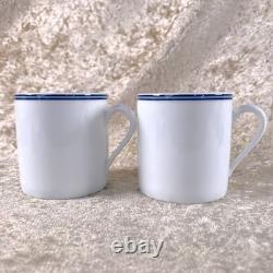 Hermes Paris Demitasse Cup & Saucer Chaine d'Ancre Porcelain Tableware 2 Sets