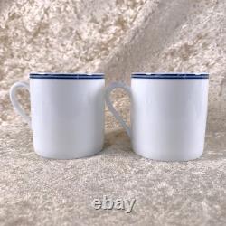 Hermes Paris Demitasse Cup & Saucer Chaine d'Ancre Porcelain Tableware 2 Sets