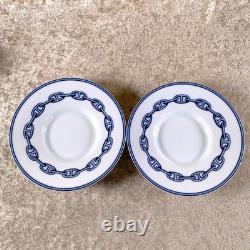 Hermes Paris Demitasse Cup & Saucer Chaine d'Ancre Porcelain Tableware 2 Sets