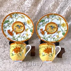 Hermes Paris Demitasse Cup & Saucer La Siesta Porcelain Tableware 2 Sets