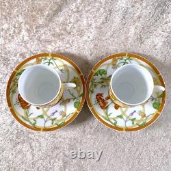 Hermes Paris Demitasse Cup & Saucer La Siesta Porcelain Tableware 2 Sets