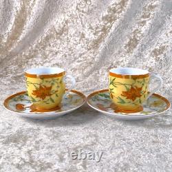 Hermes Paris Demitasse Cup & Saucer La Siesta Porcelain Tableware 2 Sets
