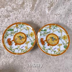Hermes Paris Demitasse Cup & Saucer La Siesta Porcelain Tableware 2 Sets
