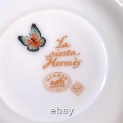 Hermes Paris Demitasse Cup & Saucer La Siesta Porcelain Tableware 2 Sets