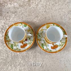 Hermes Paris Demitasse Cup & Saucer La Siesta Porcelain Tableware 2 Sets withBox