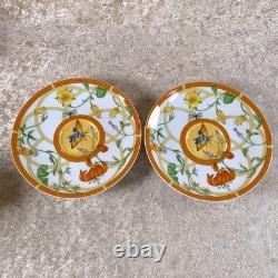 Hermes Paris Demitasse Cup & Saucer La Siesta Porcelain Tableware 2 Sets withBox