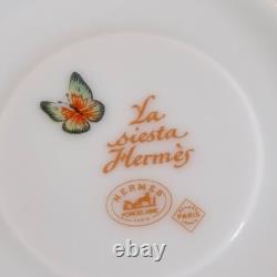 Hermes Paris Demitasse Cup & Saucer La Siesta Porcelain Tableware 2 Sets withBox