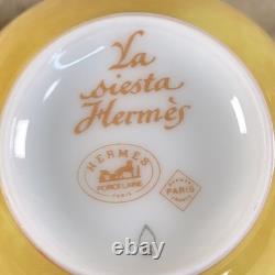 Hermes Paris Demitasse Cup & Saucer La Siesta Porcelain Tableware 2 Sets withBox