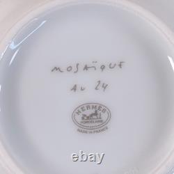 Hermes Paris Demitasse Cup Saucer Mosaique au 24 Gold Porcelain Tableware withBox