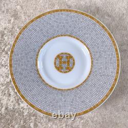 Hermes Paris Demitasse Cup Saucer Mosaique au 24 Gold Porcelain Tableware withBox