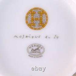 Hermes Paris Demitasse Cup Saucer Mosaique au 24 Gold Porcelain Tableware withBox