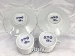 Hermes Paris Demitasse Cup Saucer Pair Sets CHAINE D'ANCRE BLUE NEW Without Box