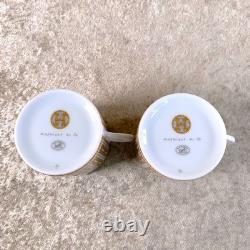 Hermes Paris Demitasse Cup and Saucer Mosaique Au 24 Gold 2 Sets Tableware