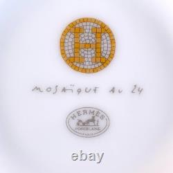 Hermes Paris Demitasse Cup and Saucer Mosaique Au 24 Gold 2 Sets Tableware
