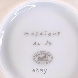 Hermes Paris Demitasse Cup and Saucer Mosaique Au 24 Gold 2 Sets Tableware