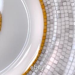 Hermes Paris Demitasse Cup and Saucer Mosaique Au 24 Gold 2 Sets Tableware