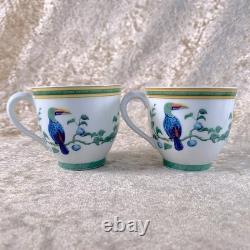Hermes Paris Demitasse Cup and Saucer Toucans Toucan Porcelain 2 Sets