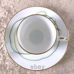 Hermes Paris Nil Demitasse Cup & Saucer Porcelain Tableware Nile Gold Rim