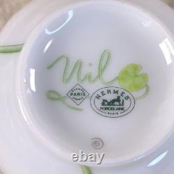 Hermes Paris Nil Demitasse Cup & Saucer Porcelain Tableware Nile Gold Rim