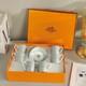 Hermes Paris Porcelain Espresso Cup & Saucer Set 6 Cups Luxury Coffee Set