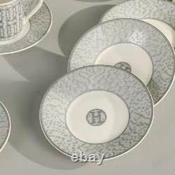 Hermes Paris Porcelain Espresso Cup & Saucer Set 6 Cups Luxury Coffee Set