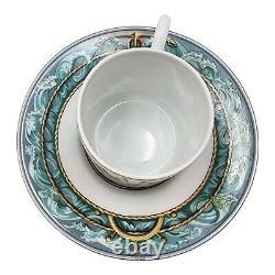 Hermes Patchwork Espresso Bourrasque Cup and 2 Saucer Coffee Demitasse Nautical