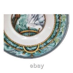 Hermes Patchwork Espresso Bourrasque Cup and 2 Saucer Coffee Demitasse Nautical