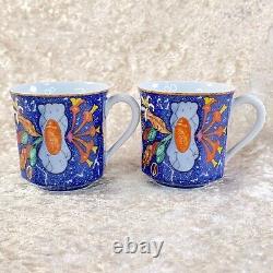 Hermes Pierres d'Orient et d'Occident Demitasse Coffee Cup Saucer x 2 Sets