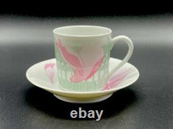 Hermes Pivoines Espresso Cup and Saucer Pink flower coffee Demitasse