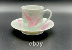 Hermes Pivoines Espresso Cup and Saucer Pink flower coffee Demitasse