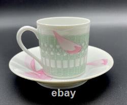 Hermes Pivoines Espresso Cup and Saucer Pink flower coffee Demitasse