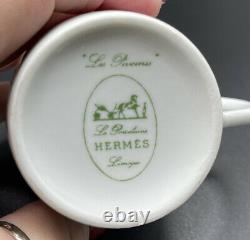 Hermes Pivoines Espresso Cup and Saucer Pink flower coffee Demitasse