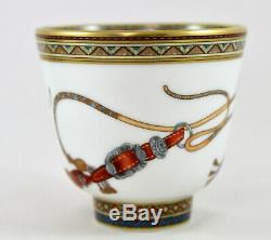 Hermes Porcelain France Cheval D'orient Demitasse Coffee Cup & Saucer
