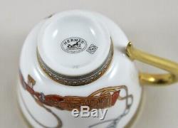 Hermes Porcelain France Cheval D'orient Demitasse Coffee Cup & Saucer