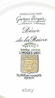 Htf Set Of 6 Georges Boyer Limoges France De La Reine Demitasse Cups & Saucers