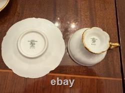 Hutschenreuter Porcelain Demitasse Cups And Saucers. Gold Trim. 8 Sets