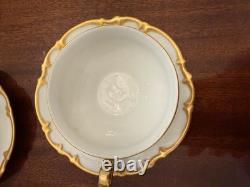 Hutschenreuter Porcelain Demitasse Cups And Saucers. Gold Trim. 8 Sets