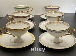 Hutschenreuther Germany Demitasse Pedestal Cups With Saucers/ 6