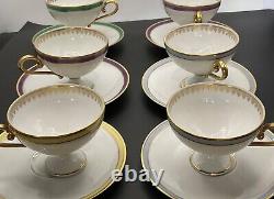 Hutschenreuther Germany Demitasse Pedestal Cups With Saucers/ 6