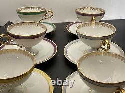 Hutschenreuther Germany Demitasse Pedestal Cups With Saucers/ 6
