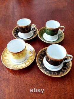 Hutschenreuther Lorenz JHR Germany 4 Demitasse Espresso Cups & Saucers Vintage