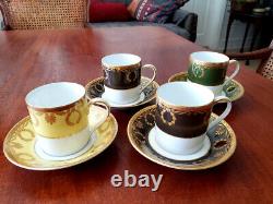 Hutschenreuther Lorenz JHR Germany 4 Demitasse Espresso Cups & Saucers Vintage