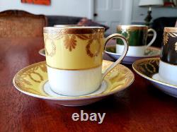 Hutschenreuther Lorenz JHR Germany 4 Demitasse Espresso Cups & Saucers Vintage