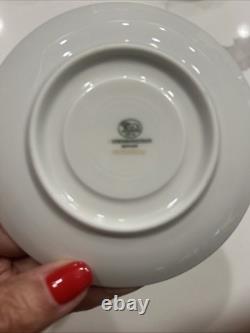 Hutschenreuther Monarch Pattern Footed Demitasse Set Of 4 Cups And 4 Saucers