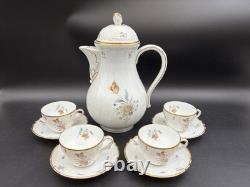 Hutschenreuther SAXONY Germany Coffee Pot & (4) Demitasse Cups & Saucers