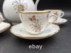 Hutschenreuther SAXONY Germany Coffee Pot & (4) Demitasse Cups & Saucers
