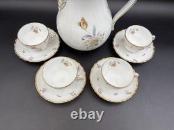 Hutschenreuther SAXONY Germany Coffee Pot & (4) Demitasse Cups & Saucers